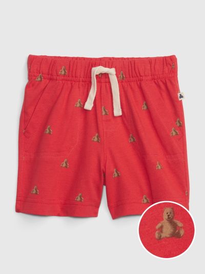 Κόκκινο Βρεφικό 100% Οργανικό Βαμβάκι Mix and Match Pull-On Σορτς-668188001