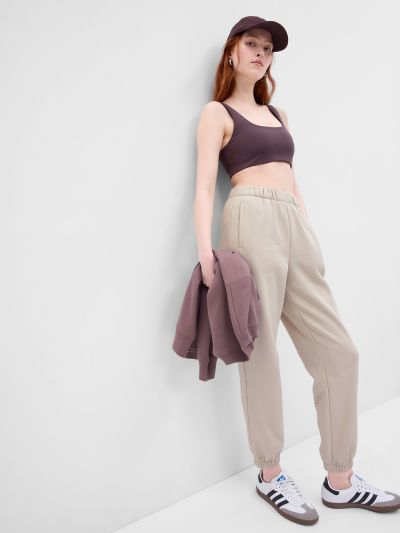 Μπεζ High Rise Boyfriend Jogger Παντελόνι-765568003