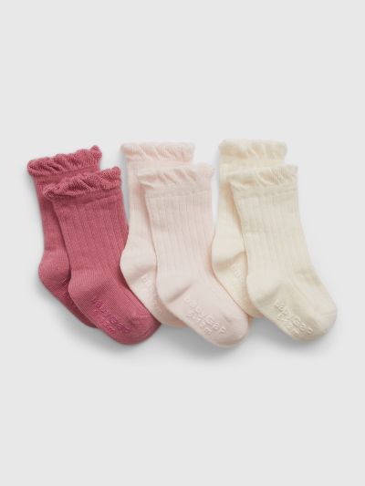 Ροζ Βρεφικές First Favorites Crew Κάλτσες (3-Pack)-779898000
