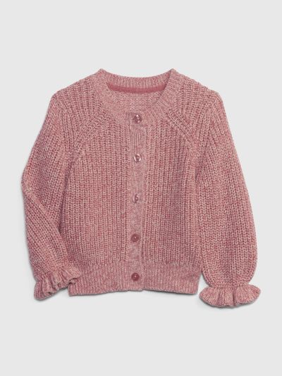 Ροζ Νηπιακή Shaker-Stitch Ζακέτα-739775002