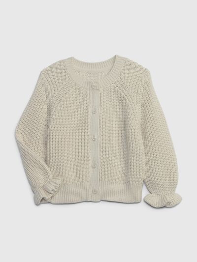 Μπεζ Νηπιακή Shaker-Stitch Ζακέτα-739775001