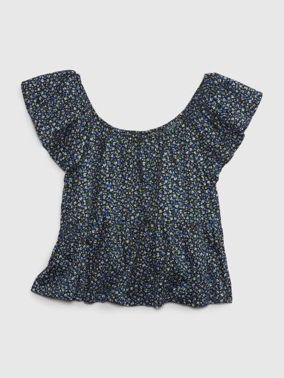 Μπλε Παιδικό Φλορά Flutter Sleeve Τοπ-786959002
