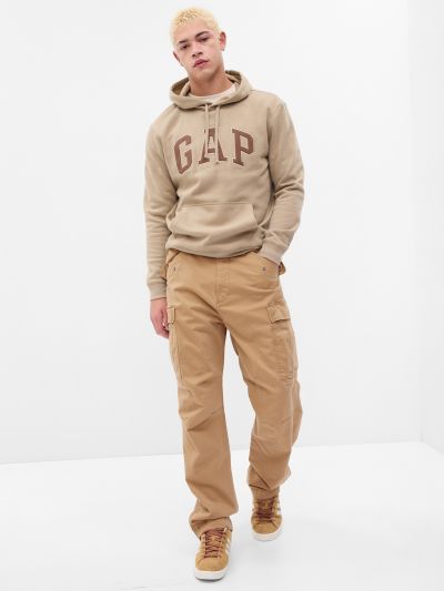 Μπεζ Relaxed Utility Cargo Παντελόνι με Washwell-745506000