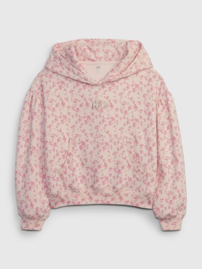 Ροζ Gap × LoveShackFancy Παιδικό Floral Cropped Logo Φούτερ-739942000