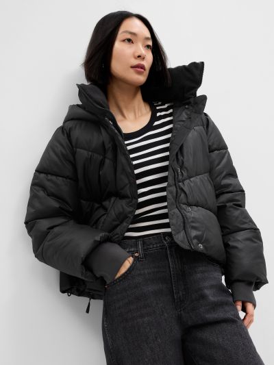 Μαύρο Cropped ColdControl Max Puffer Παλτό-724348000