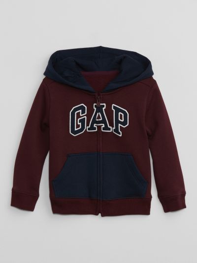 Κόκκινο babyGap Logo Colorblock Zip Φούτερ-773349000