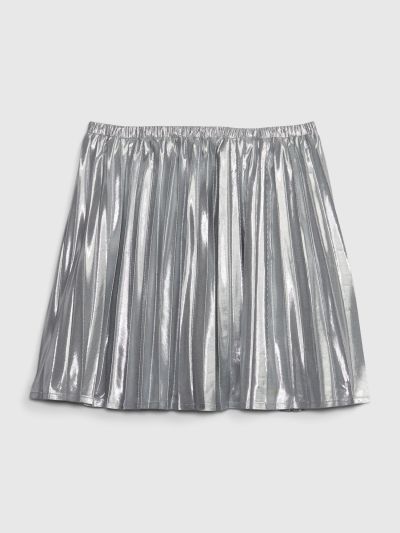 Γκρι Παιδική Metallic Pleated Mini Φούστα-786955000