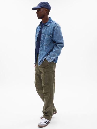 Μαύρο Relaxed Utility Cargo Παντελόνι με Washwell-745506001