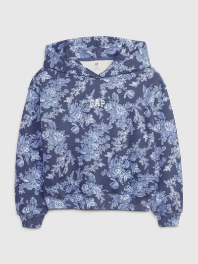 Μπλε Gap × LoveShackFancy Παιδικό Floral Logo Φούτερ-799823000