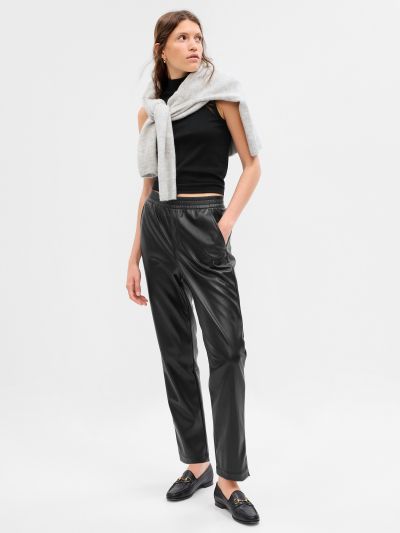 Faux-Leather Easy Pants-794746000