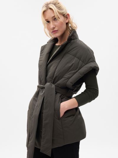 Πράσινο Duvet Wrap Puffer Αμάνικο-742028000