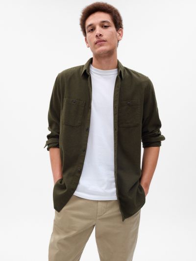 100% Οργανικό Βαμβάκι Midweight Flannel Πουκάμισο-796184003
