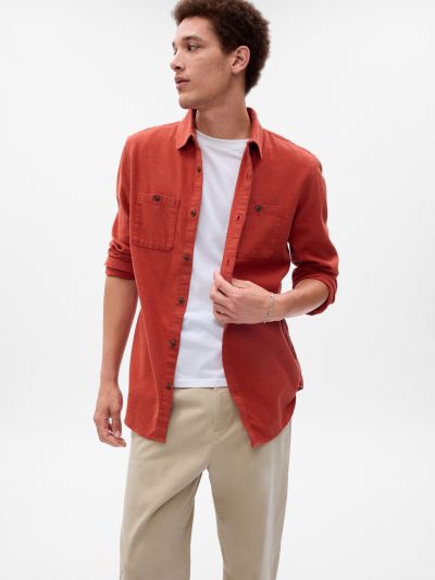 100% Οργανικό Βαμβάκι Midweight Flannel Πουκάμισο-796184004