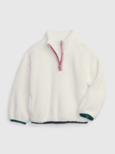 Μπεζ Νηπιακό Sherpa Half-Zip Pullover Φούτερ-815952003