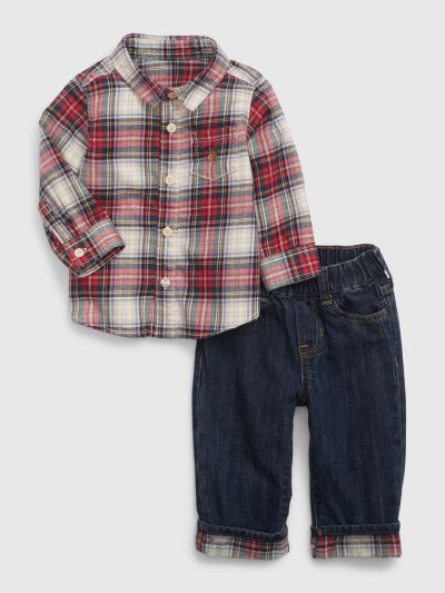 Κόκκινο Βρεφικό Flannel Σύνολο Σετ-816238000
