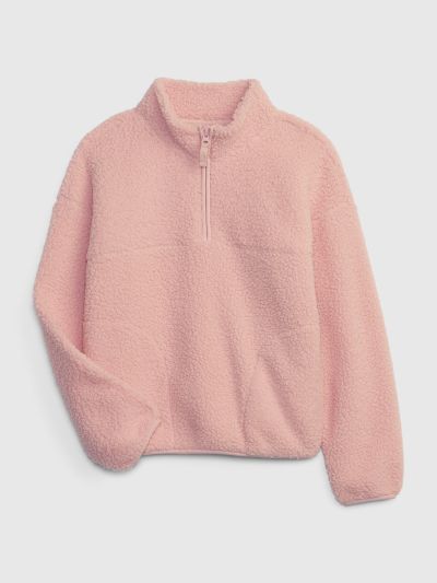 Ροζ Παιδικό Half-Zip Sherpa Πουλόβερ-819037001