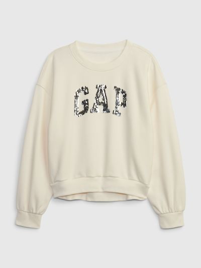 Μπεζ Παιδικό Sequin Gap Arch Logo Φούτερ-827067000