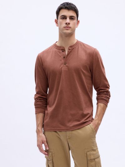 Κόκκινη Everyday Soft Henley Μπλούζα-745226005
