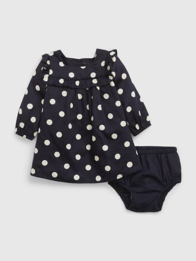 Μπλε Βρεφικό Polka Dot Φόρεμα-828697000