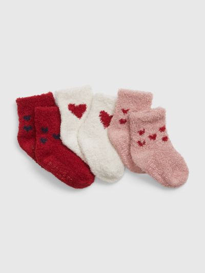 Ροζ Βρεφικές Cozy Κάλτσες (3-Pack)-816645000
