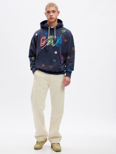 Μπλε Gap Re-Issue × Sean Wotherspoon Embroidered Arch Logo Φούτερ-837645000