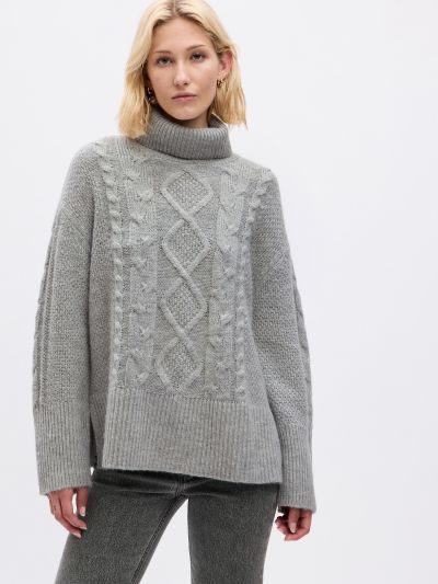 Γκρι 24/7 Split-Hem Cable Knit Πουλόβερ-815134000
