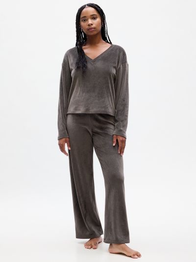 Relaxed Ribbed Velour PJ Pants-830501001