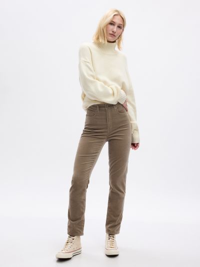High Rise Velvet Vintage Slim Pants-728856003