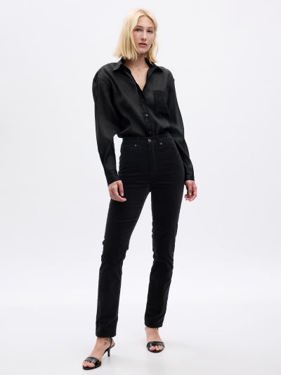 Μαύρο Sheer Big Shirt Πουκάμισο-823596001