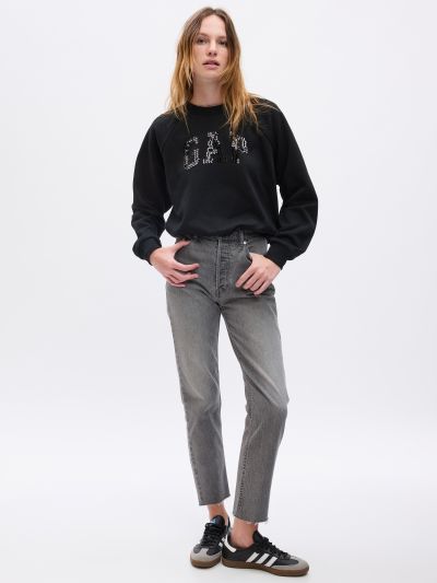 Μαύρο Ανακυκλωμένο Arch Logo Sherpa Φούτερ-821898001