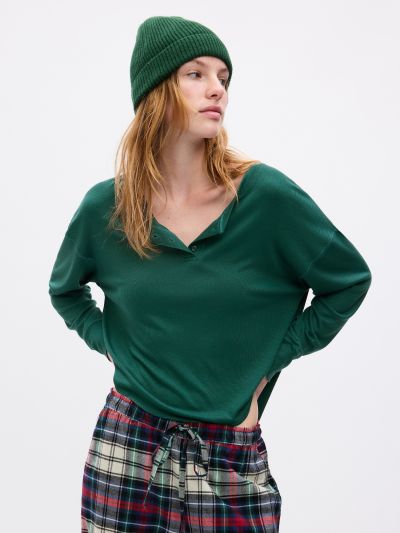 Rib Henley T-Shirt-817153000