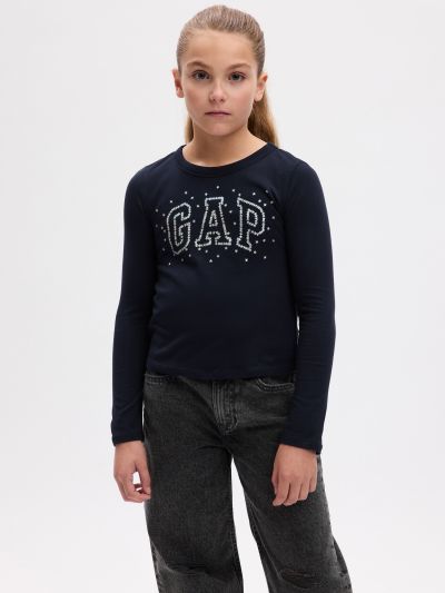 Kids 100% Organic Cotton Rhinestone Logo T-Shirt-825169001