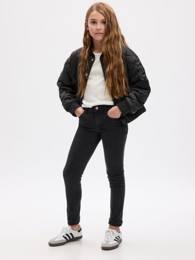 Μαύρο Παιδικό Mid Rise Everyday Super Skinny Jean Παντελόνι-725705000