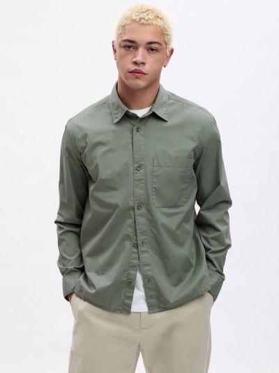 Πράσινο Relaxed Twill Πουκάμισο-823528001