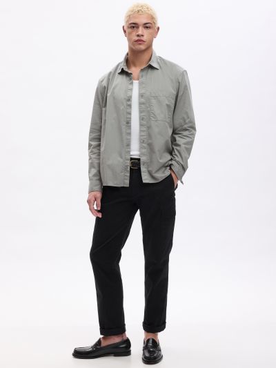 Γκρι Relaxed Twill Πουκάμισο-823528002