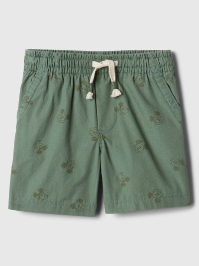 Πράσινο babyGap | Disney Mickey Mouse Ποπλίνα Pull-On Σορτς-870488000