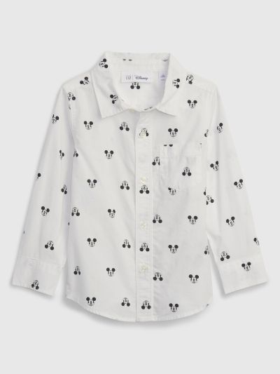 Άσπρο babyGap | Disney Mickey Mouse Ποπλίνα Πουκάμισο-810264000