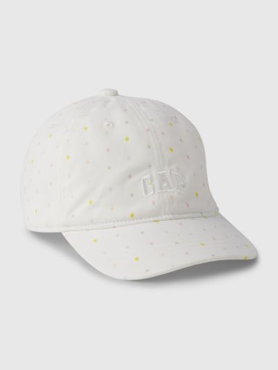 Άσπρο Παιδικό Οργανικό Βαμβάκι Gap Arch Logo Baseball Καπέλο-871731000