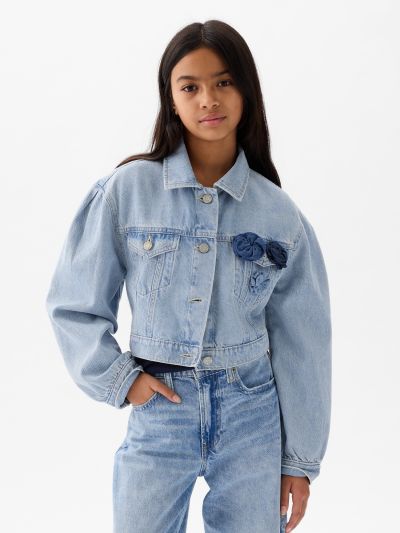 Μπλε Παιδικό Cropped Icon Denim Πανωφόρι-881320000