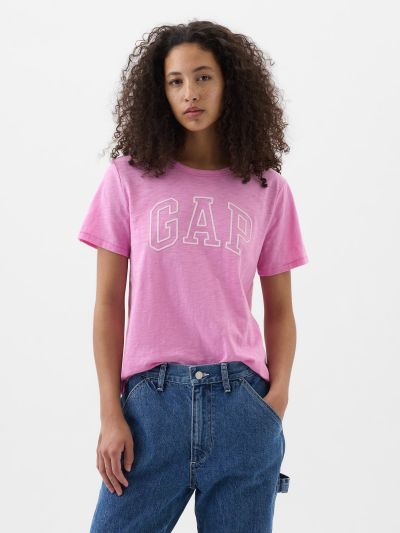 Ροζ Οργανικό Βαμβάκι Gap Arch Logo Μπλούζα-871344003