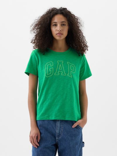 Πράσινη Οργανικό Βαμβάκι Gap Arch Logo Μπλούζα-871344004