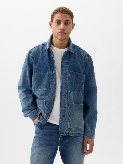 Μπλε Denim Chore Πανωφόρι-881119000