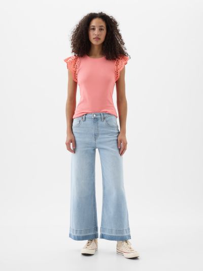 Μπλε HR Wide Leg Τζιν Παντελόνι-885252000