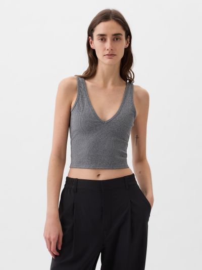 GapFit Studio Rib V-Neck Brami-870550000