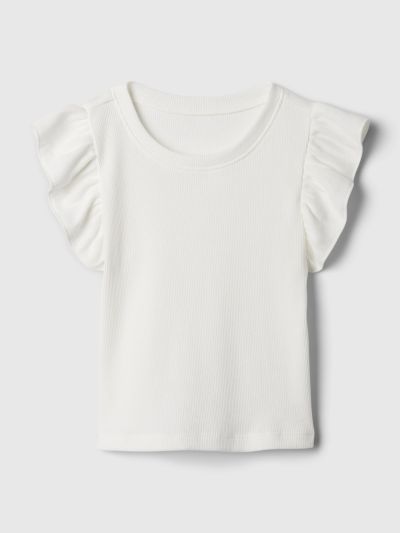 Άσπρη babyGap Mix & Match Ruffle Μπλούζα-887071003