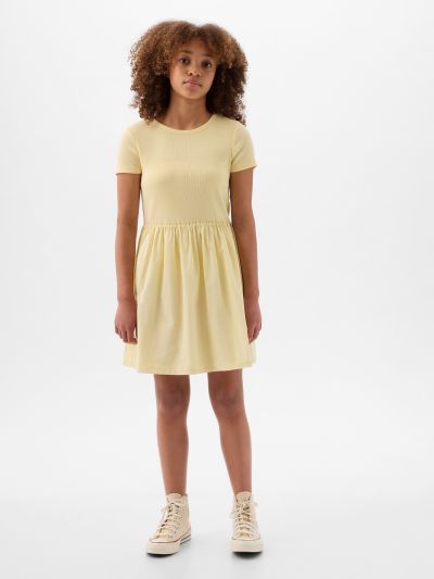 Κίτρινο Παιδικό Skater Φόρεμα-881436001