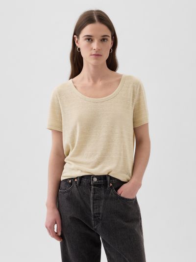 Μπεζ Linen-Blend Μπλούζα-878230000