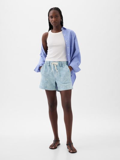 Μπλε Denim Easy Σορτς-884463000