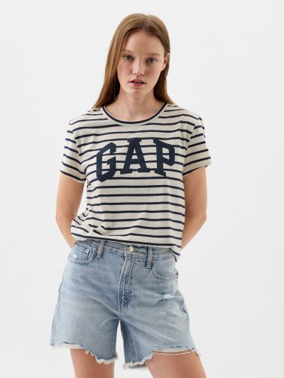 Άσπρη Organic Cotton Gap Arch Logo Μπλούζα-871061000