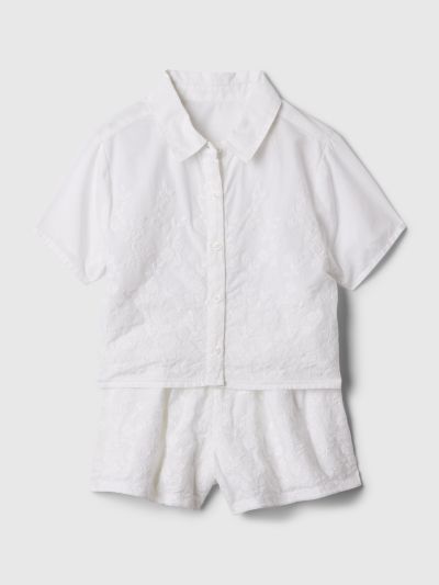 Άσπρο babyGap Κεντημένο Σύνολο Σετ-880718000
